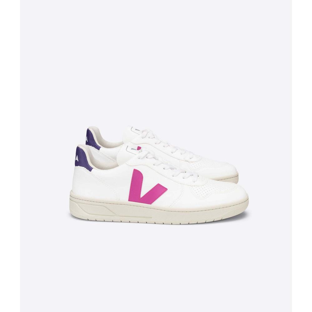 Women\'s Veja V-10 CWL Shoes White/Purple | SG 580TCE